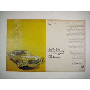 Cadillac 1970 Eldorado GM Luxury Car Advertising Print 1960s Vintage Ad 2 Pages
